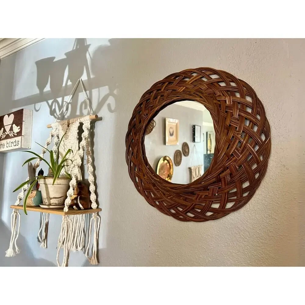 Woven Rattan Wall Mirror